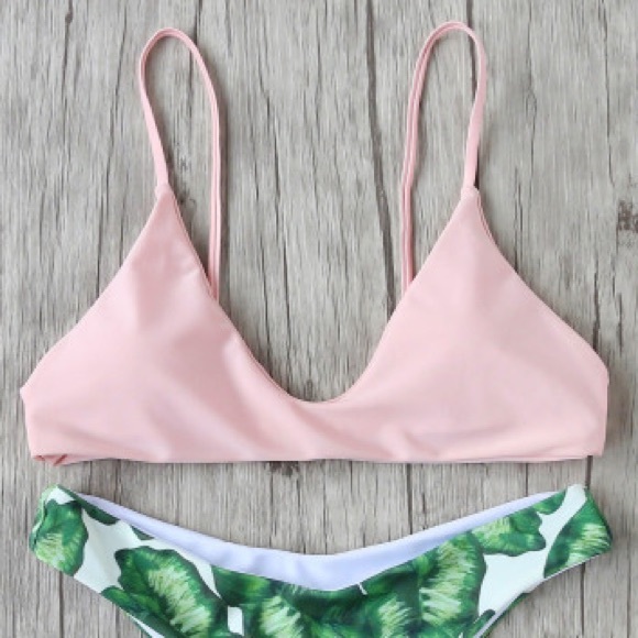 pastel pink bikini top